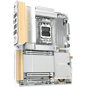 Материнская плата GIGABYTE sAM5 AMD X870E 2xHDMI/2xUSB4 Typ e-C 4xM.2 2x5GbE LAN ATX X870E AERO X3D WOOD UA