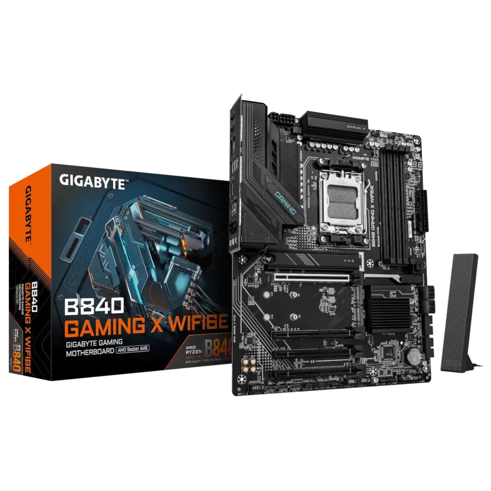 Материнська плата GIGABYTE sAM5 AMD B840 DP/HDMI 3xM.2 2.5G bE LAN ATX B840 GAMING X WIFI6E UA