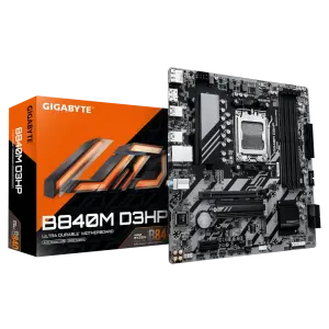 Материнська плата GIGABYTE sAM5 AMD B840 2хDP/HDMI 4xDDR5 2 xM.2 GbE LAN mATX B840M D3HP UA