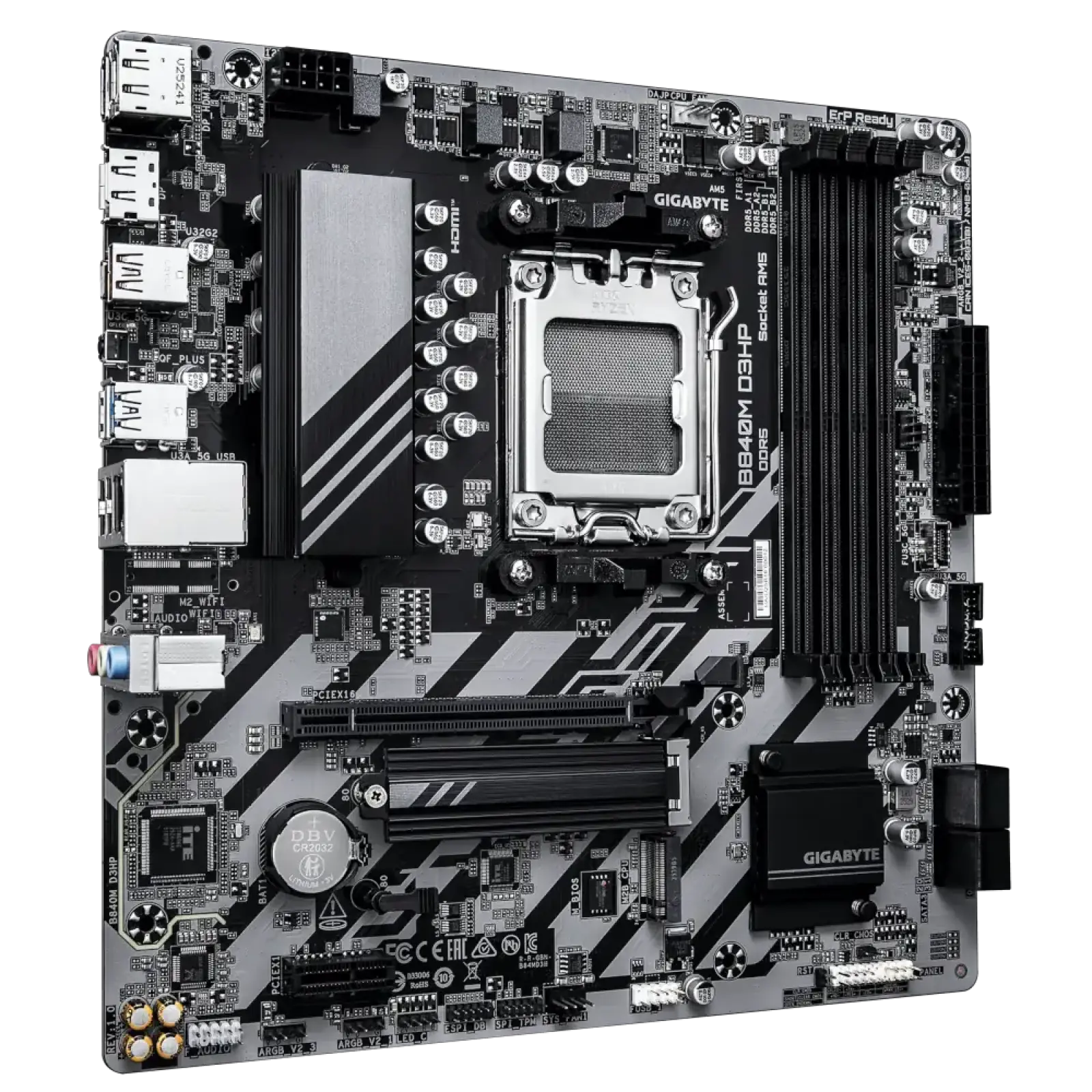 Материнська плата GIGABYTE sAM5 AMD B840 2хDP/HDMI 4xDDR5 2 xM.2 GbE LAN mATX B840M D3HP UA