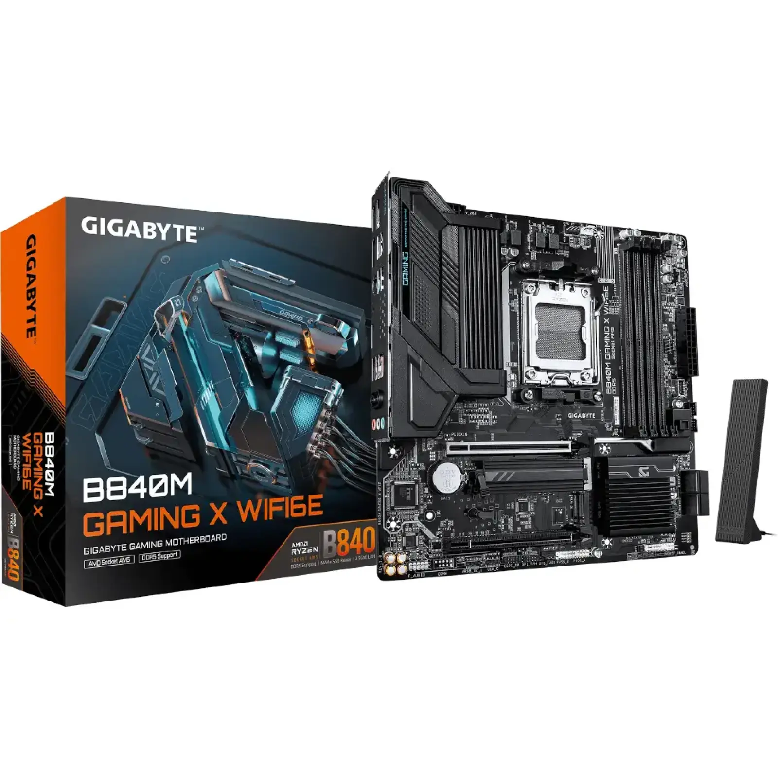Материнская плата GIGABYTE sAM5 AMD B840 2xDP/HDMI 2xM.2 2. 5GbE LAN mATX B840M GAMING X WIFI6E UA
