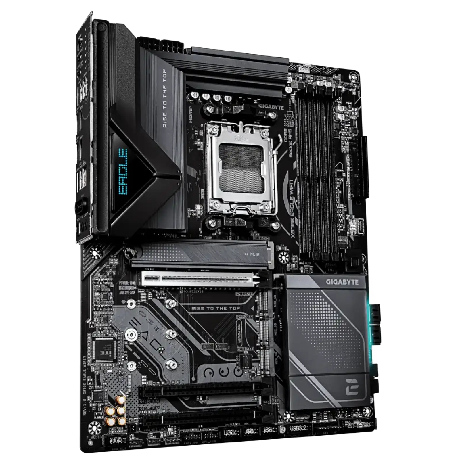 Материнская плата GIGABYTE sAM5 AMD X870E HDMI/2xUSB4 4xM.2 5GbE LAN mATX X870E EAGLE WIFI7 UA