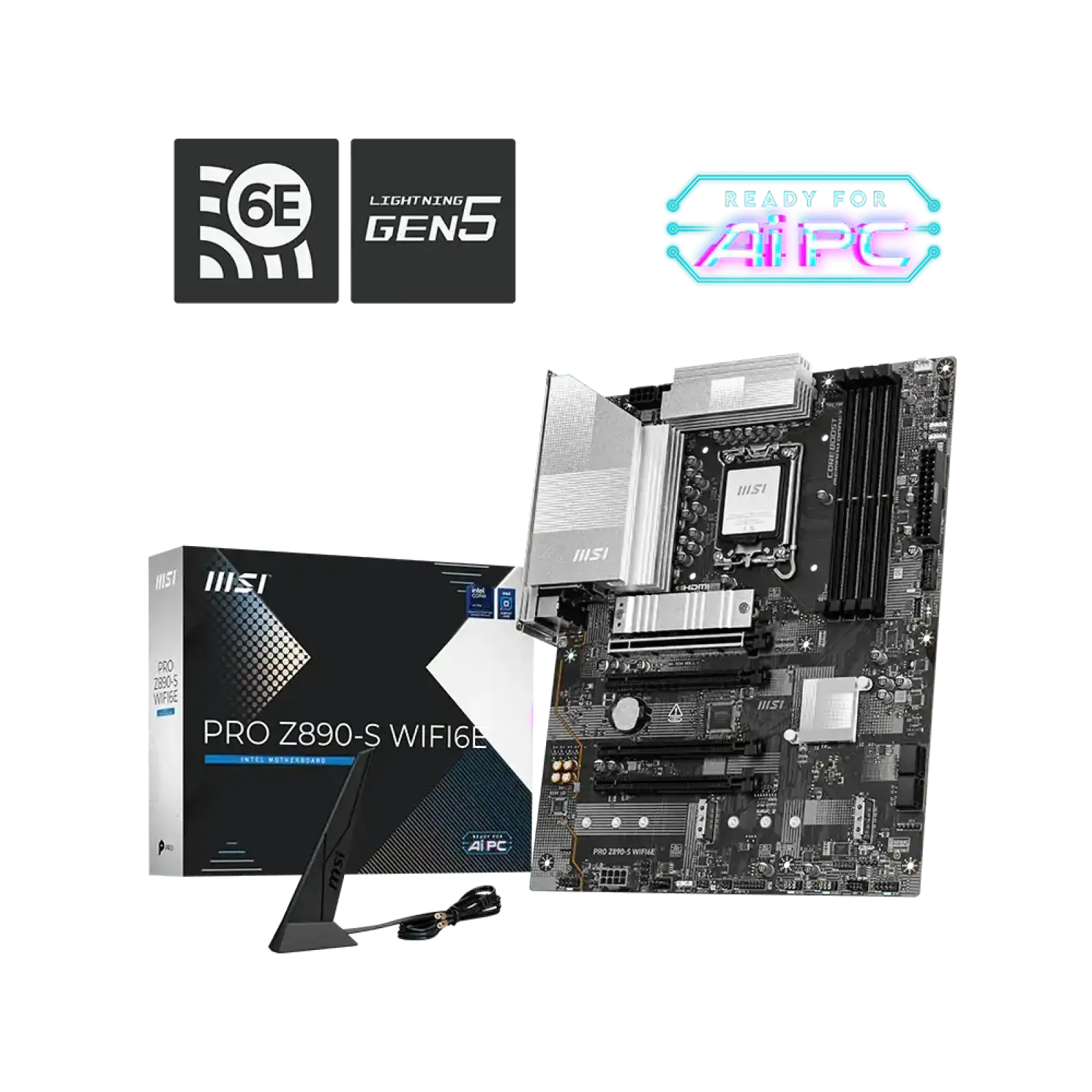 Материнська плата MSI Z890 s1851/4DDR5/HDMI/DP/4PCIe/3 M.2/4SATA/LAN2.5Gb PRO Z890-S WIFI6E UA