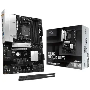 Материнская плата ASROCK AMD AM4 B550 4xDDR4 HDMI 3xM.2 2.5GbE Lan ATX B550 ROCK WIFI UA