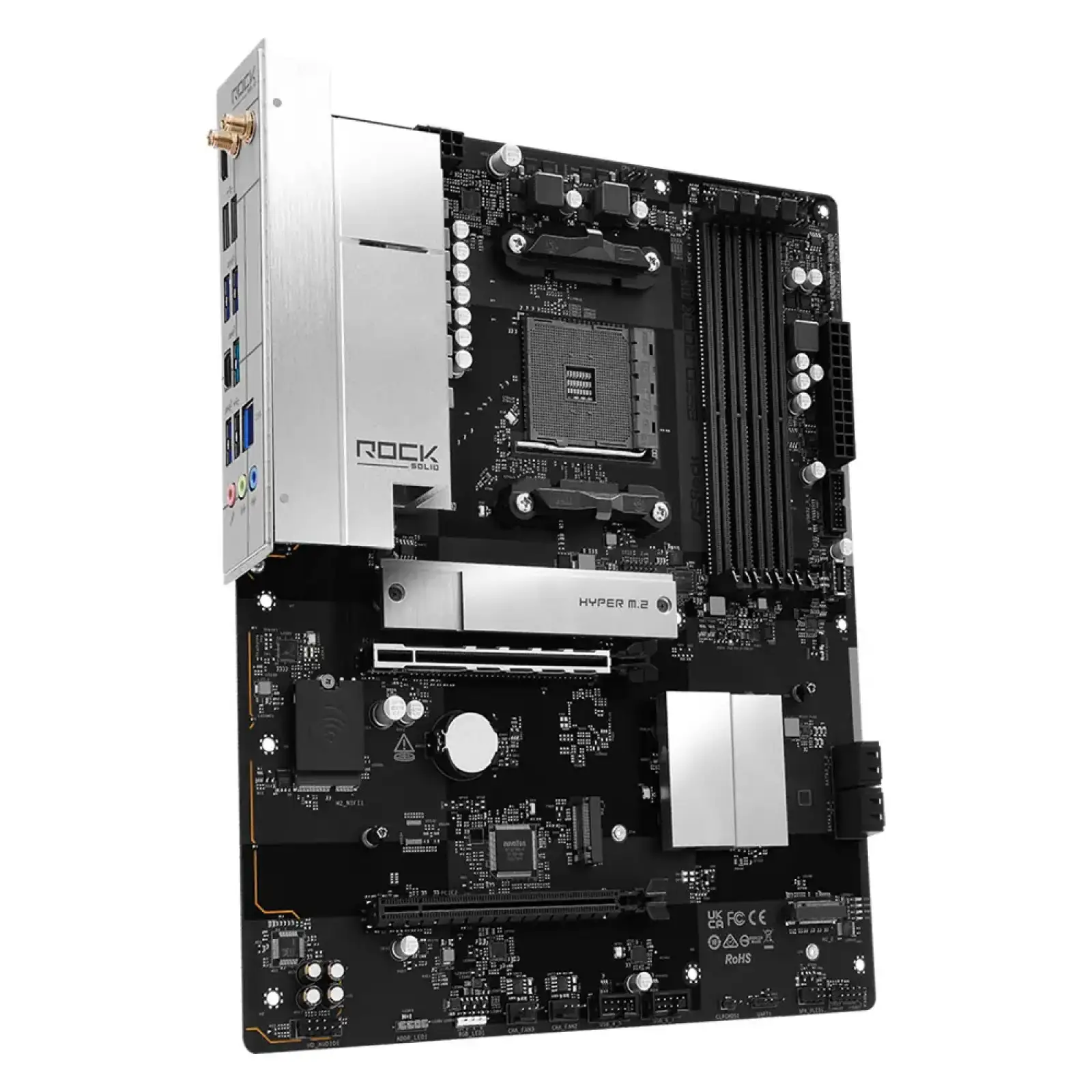 Материнская плата ASROCK AMD AM4 B550 4xDDR4 HDMI 3xM.2 2.5GbE Lan ATX B550 ROCK WIFI UA