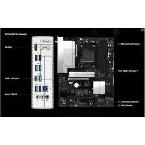 Материнская плата ASROCK AMD AM4 B550 4xDDR4 HDMI 3xM.2 2.5GbE Lan ATX B550 ROCK WIFI UA