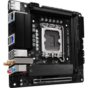 Материнська плата ASROCK s1851 Intel B860 2xDDR5 DP/HDMI 2xM.2 2.5+GbE LAN mATX B860I WIFI UA