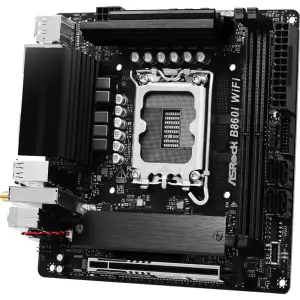 Материнська плата ASROCK s1851 Intel B860 2xDDR5 DP/HDMI 2xM.2 2.5+GbE LAN mATX B860I WIFI UA