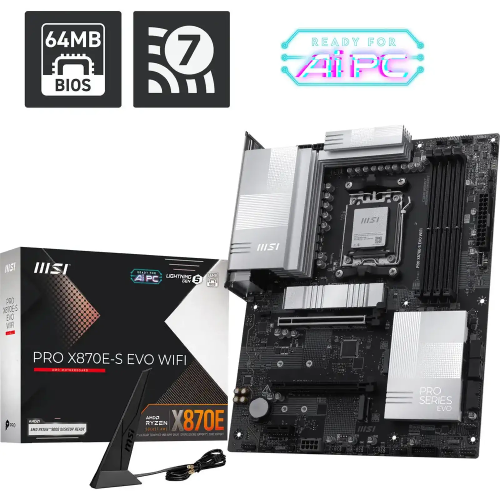 Материнская плата MSI PRO X870E-S EVO WIFI s-AM5 UA