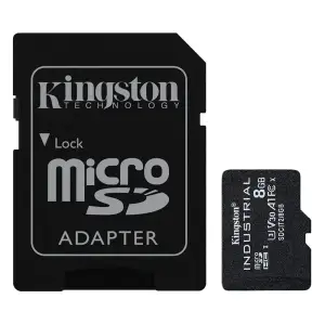 Карта пам'яті KINGSTON 8GB microSDHC/SDXC C10 A1 Industrial 100R/80W UHS-I Speed Class U3, V30, A1 + adapter SDCIT2/8GB UA