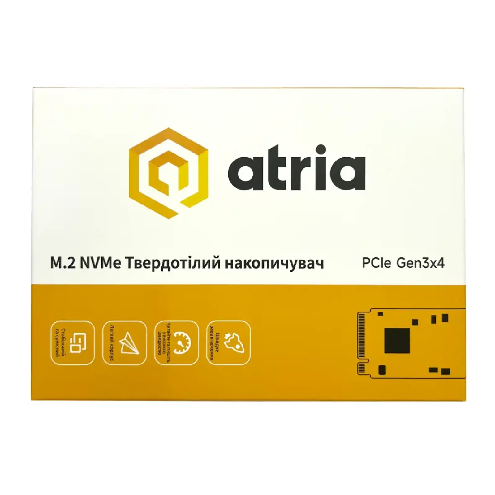 SSD накопичувач ATRIA M.2 512GB X500S NVMe PCIe 3.0 NVMe ATNVMX500S/512 UA