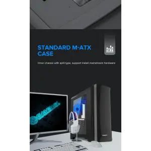 Корпус GAMEMAX Micro ATX без блока живлення H602-BK UA