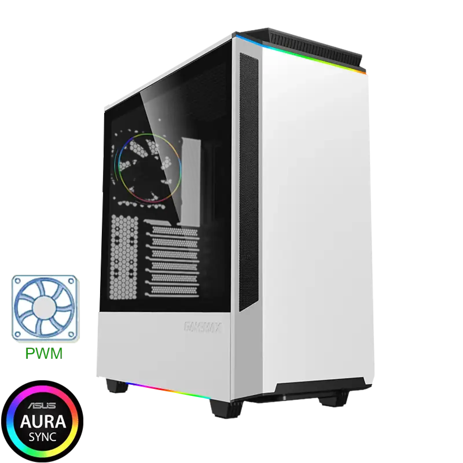 Корпус GAMEMAX ATX без блока живлення Paladin white UA