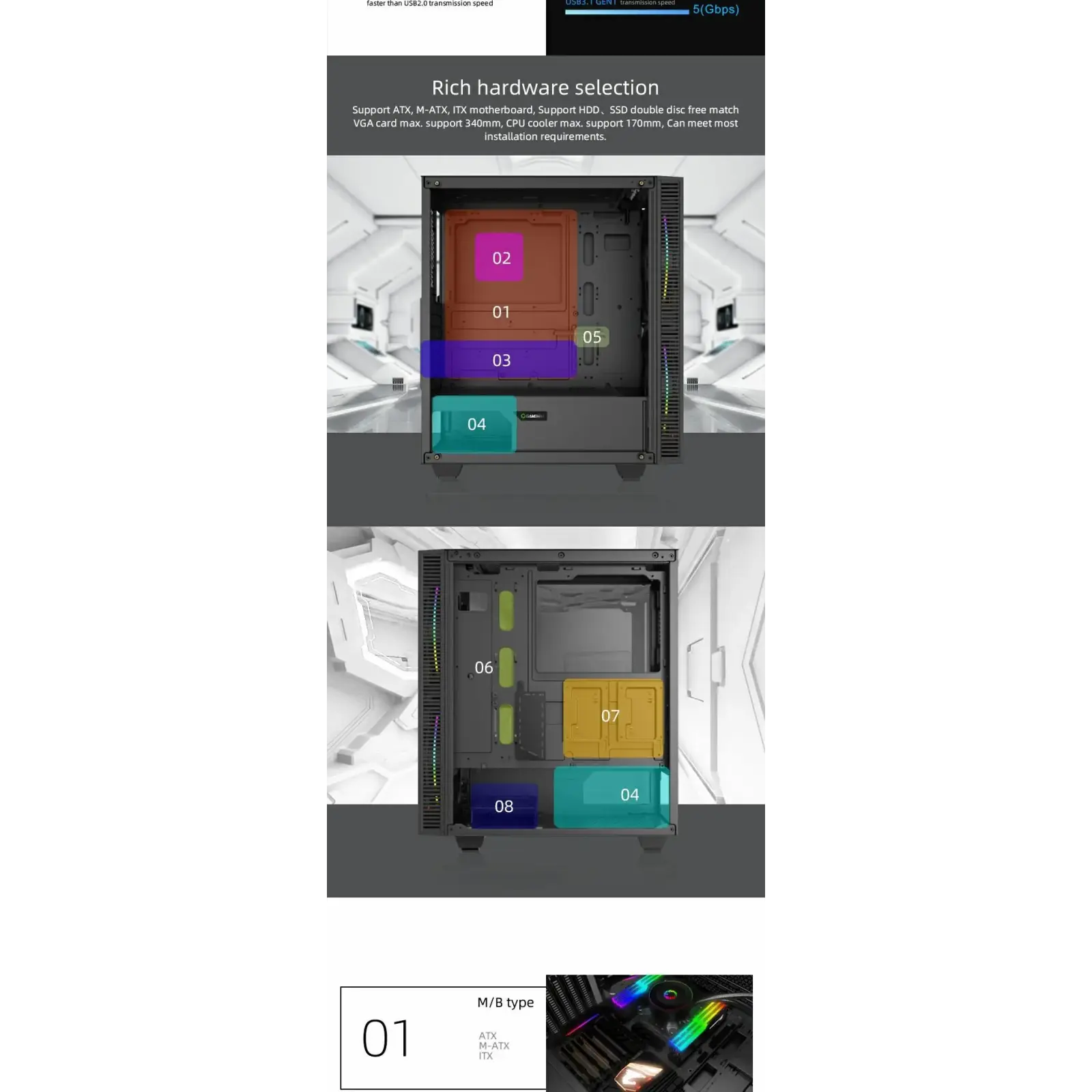 Корпус GAMEMAX ATX без БЖ Black Hole UA