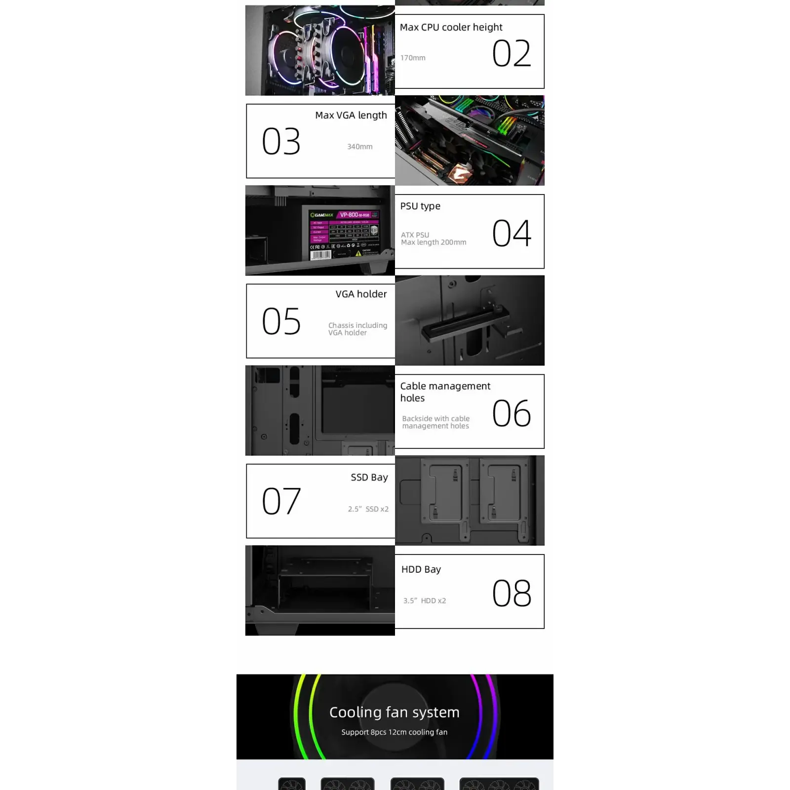 Корпус GAMEMAX ATX без БЖ Black Hole UA