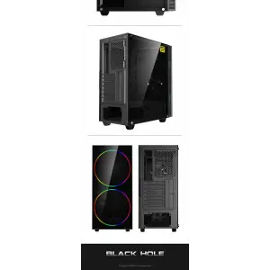 Корпус GAMEMAX ATX без БЖ Black Hole UA