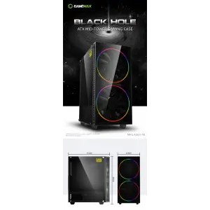 Корпус GAMEMAX ATX без БЖ Black Hole UA