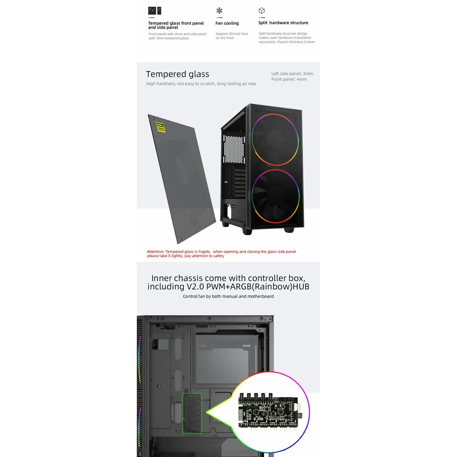 Корпус GAMEMAX ATX без БЖ Black Hole UA