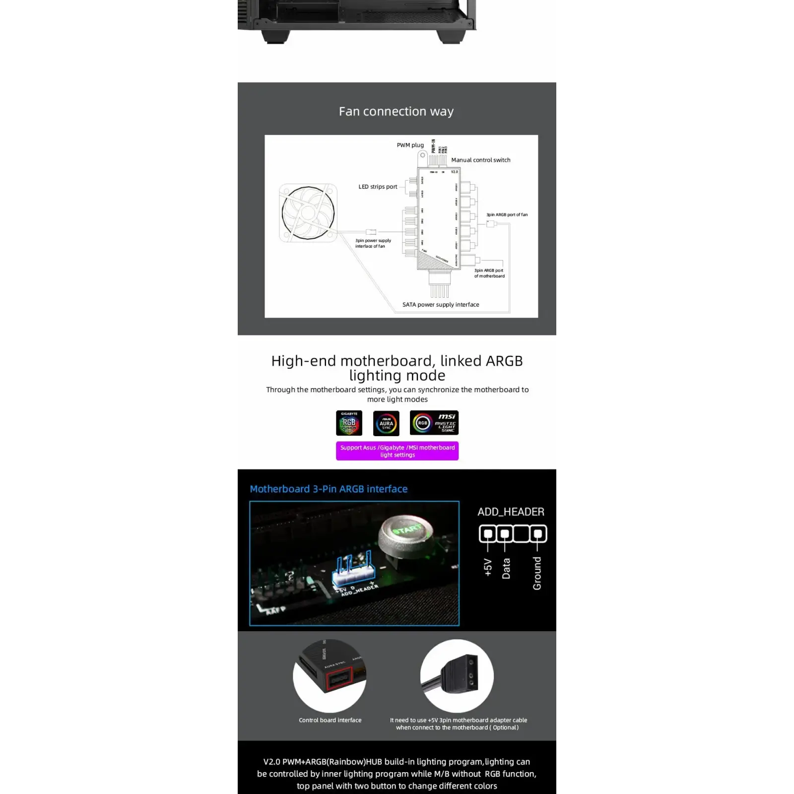 Корпус GAMEMAX ATX без БЖ Black Hole UA