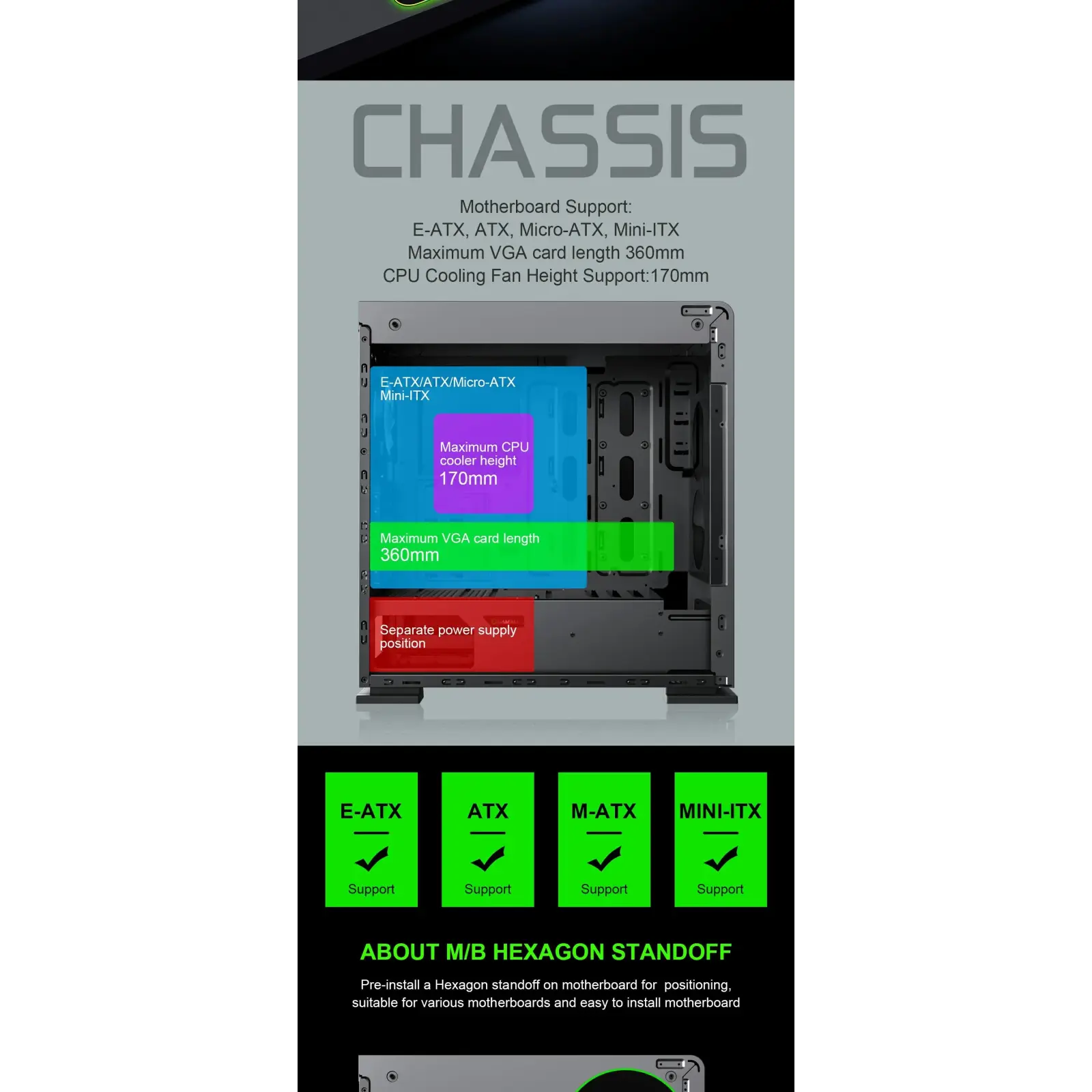 Корпус GAMEMAX E- ATX Full Tower без блока питания VEGA PRO GY UA