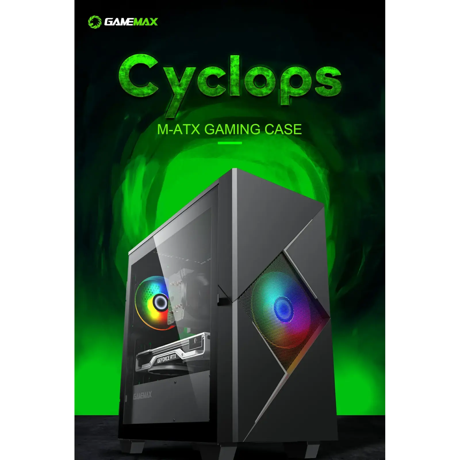 Корпус GAMEMAX комп'ютерний Micro ATX без блока живлення icro Gaming Mini Tower Cyclops BG UA