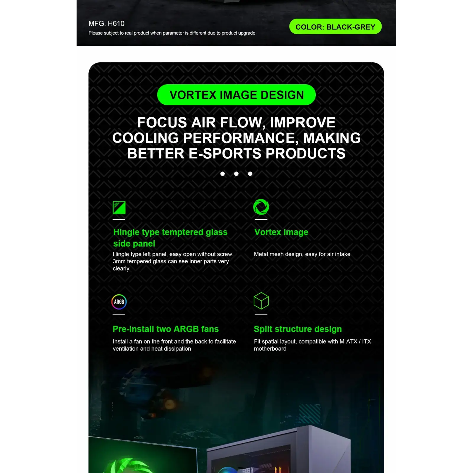 Корпус GAMEMAX комп'ютерний Micro ATX без блока живлення icro Gaming Mini Tower Cyclops BG UA