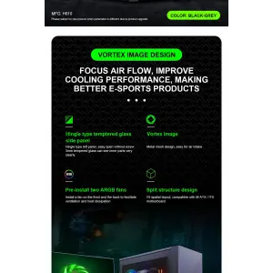 Корпус GAMEMAX комп'ютерний Micro ATX без блока живлення icro Gaming Mini Tower Cyclops BG UA