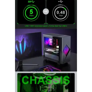 Корпус GAMEMAX комп'ютерний Micro ATX без блока живлення icro Gaming Mini Tower Cyclops BG UA