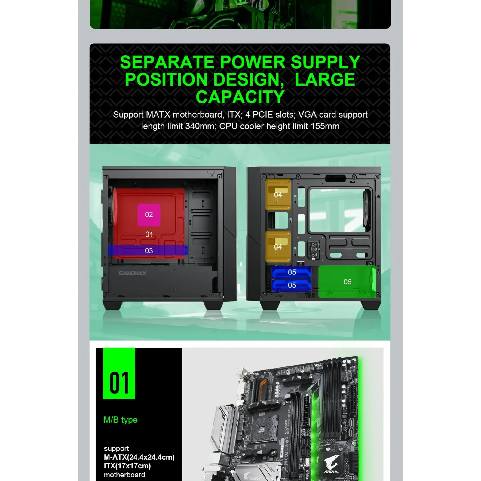 Корпус GAMEMAX комп'ютерний Micro ATX без блока живлення icro Gaming Mini Tower Cyclops BG UA