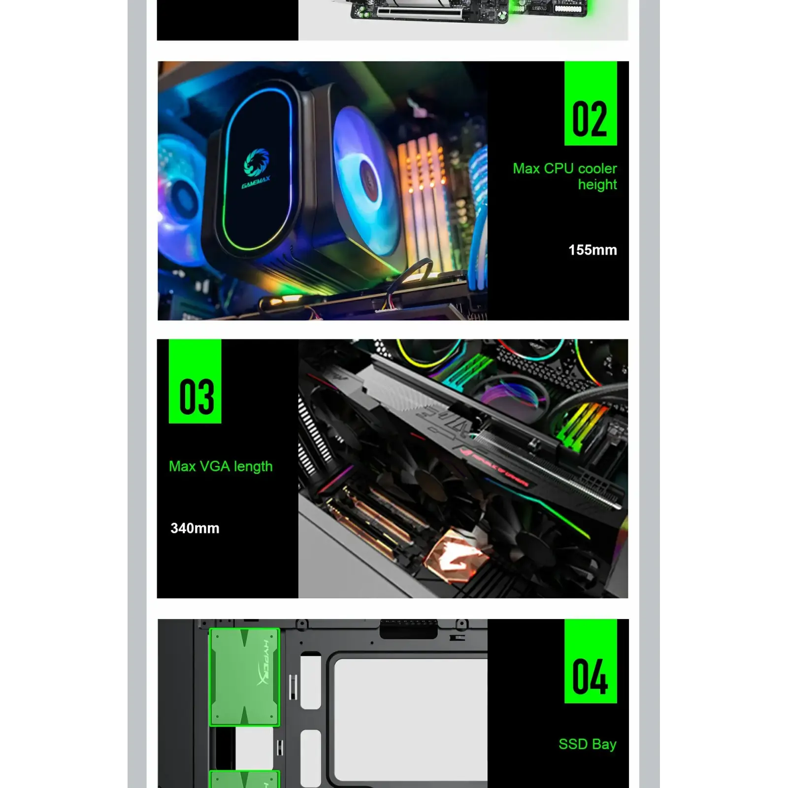 Корпус GAMEMAX комп'ютерний Micro ATX без блока живлення icro Gaming Mini Tower Cyclops BG UA