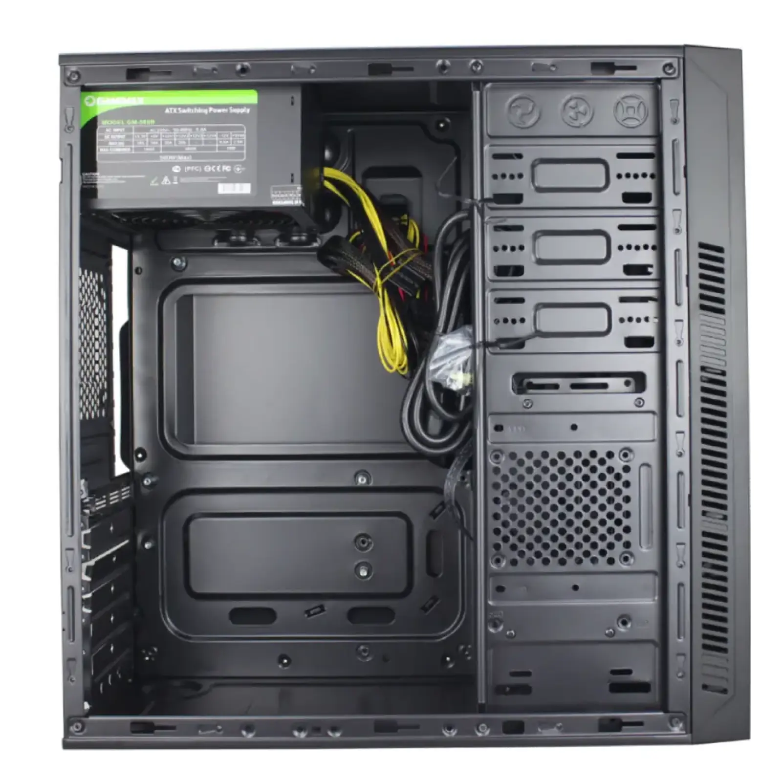 Корпус GAMEMAX комп'ютерний Midi Tower з блоком живлення ATX, Micro ATX, Mini ITX ;GM-500B;2usb 3.0+1Type-C MT525-2U3TYC-500B UA