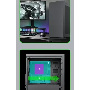 Корпус GAMEMAX Micro ATX без блока живлення ini Tower M60 Black UA