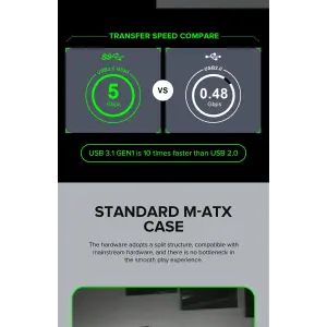 Корпус GAMEMAX Micro ATX без блока живлення ini Tower M60 Black UA