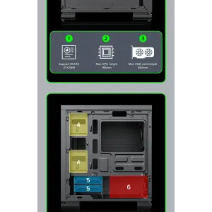 Корпус GAMEMAX Micro ATX без блока живлення ini Tower M60 Black UA