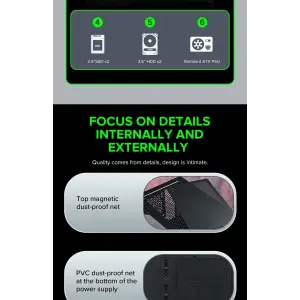 Корпус GAMEMAX Micro ATX без блока живлення ini Tower M60 Black UA