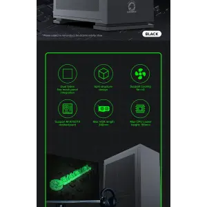 Корпус GAMEMAX Micro ATX без блока живлення ini Tower M60 Black UA