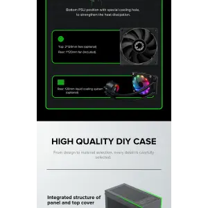 Корпус GAMEMAX Micro ATX без блока живлення ini Tower M60 Black UA