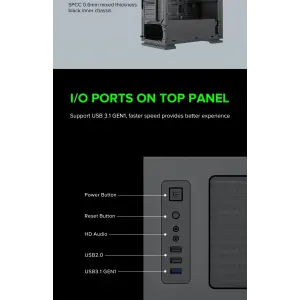 Корпус GAMEMAX Micro ATX без блока живлення ini Tower M60 Black UA