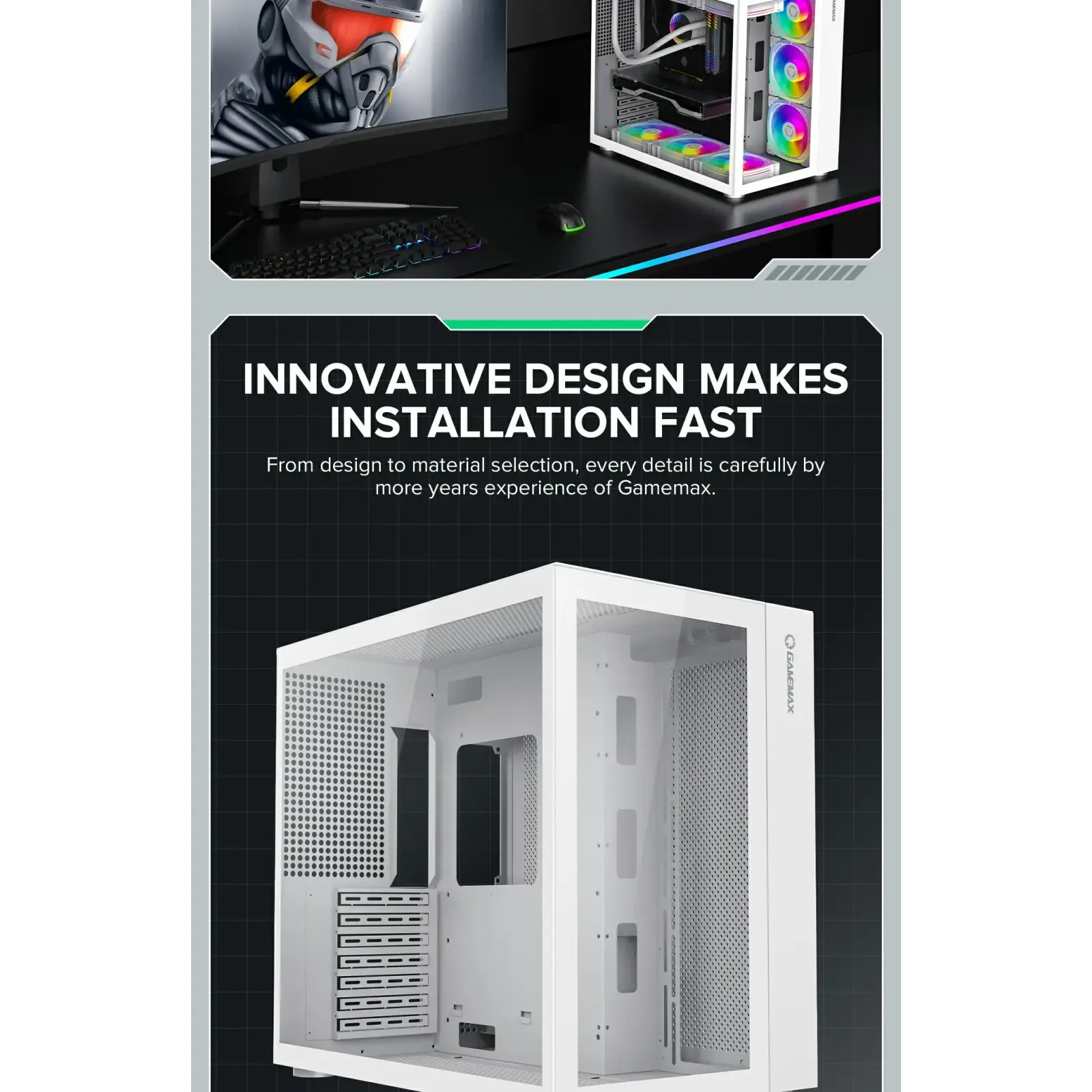 Корпус Gamemax Infinity White б/БП UA