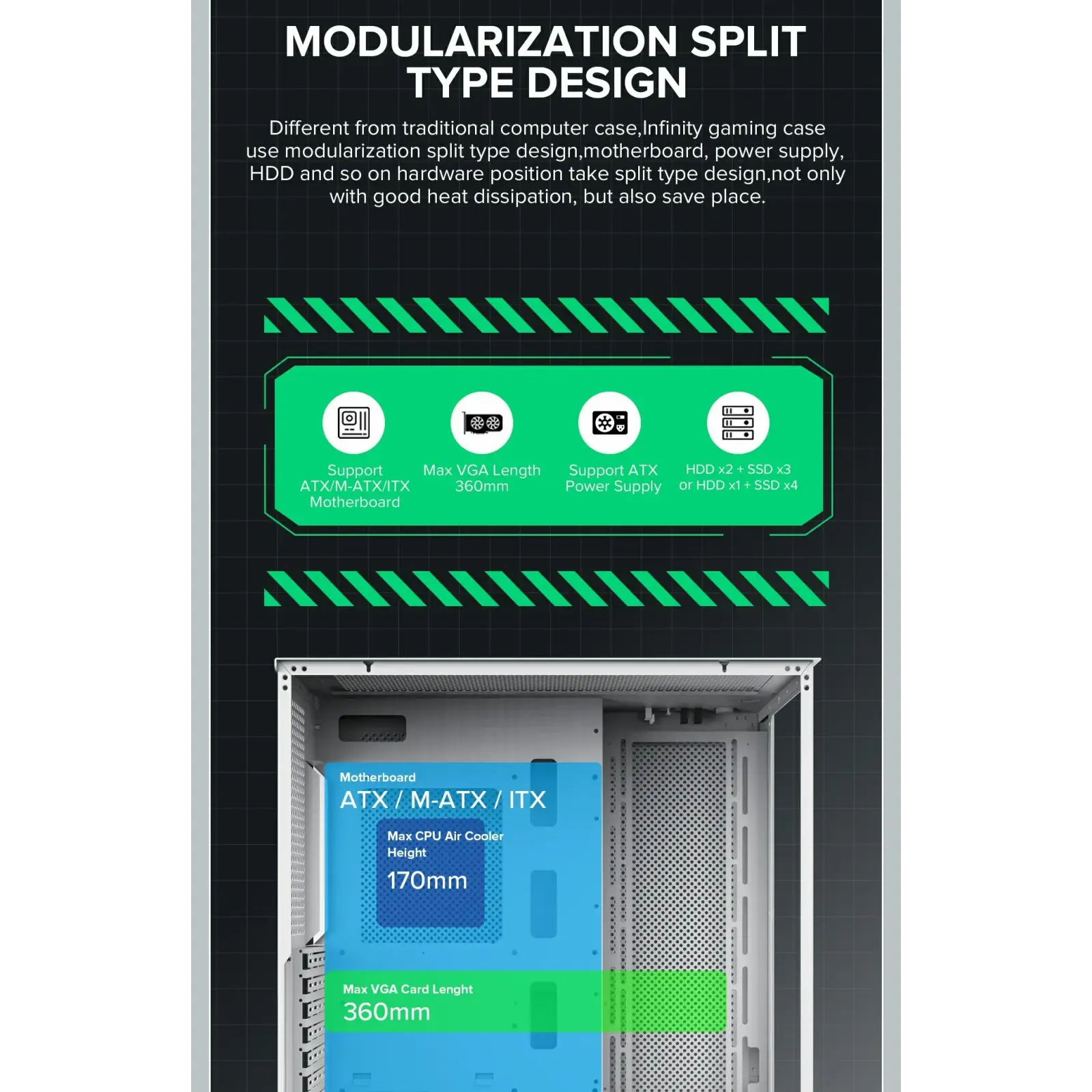 Корпус Gamemax Infinity White б/БП UA