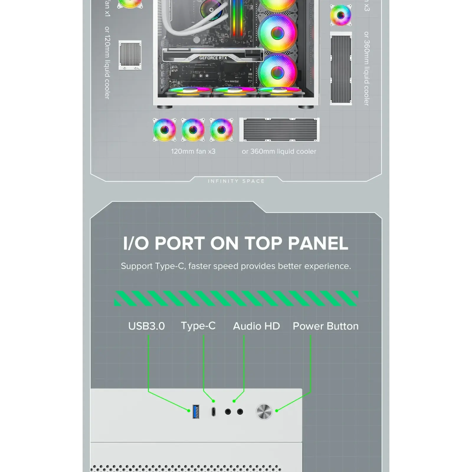 Корпус Gamemax Infinity White б/БП UA