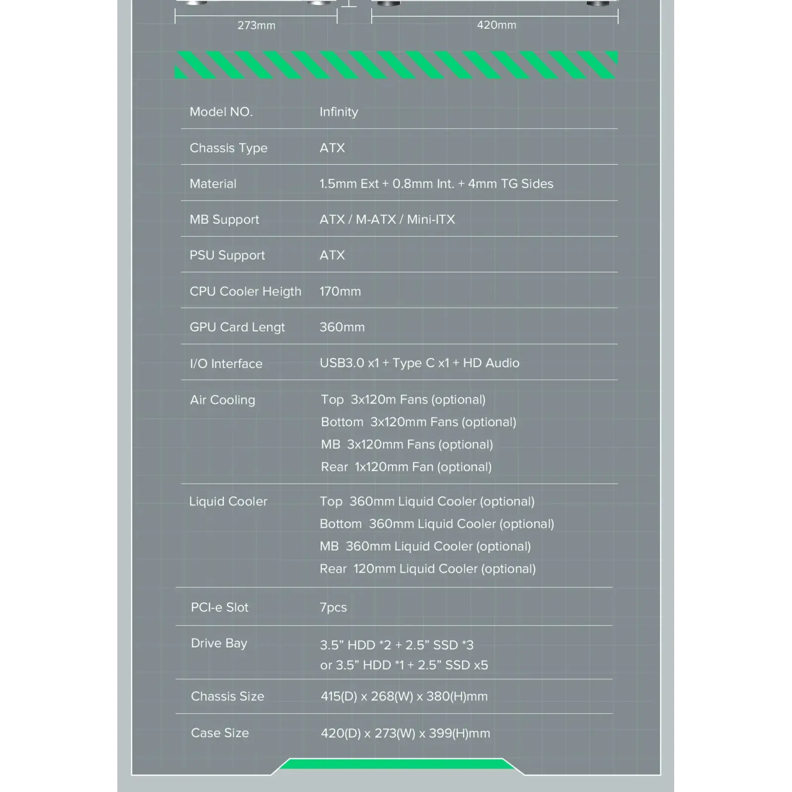 Корпус Gamemax Infinity White б/БП UA