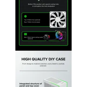 Корпус GAMEMAX Micro ATX без блока живлення ini Tower M60 White UA