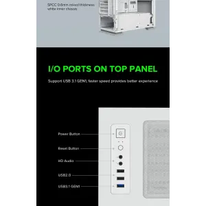 Корпус GAMEMAX Micro ATX без блока живлення ini Tower M60 White UA