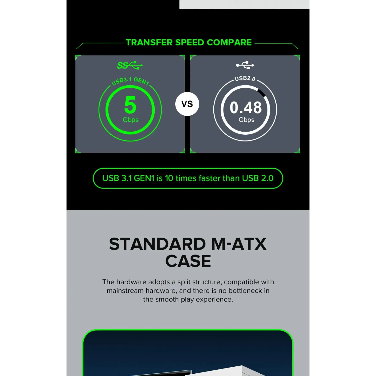 Корпус GAMEMAX Micro ATX без блока живлення ini Tower M60 White UA