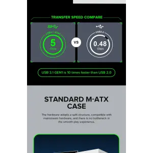 Корпус GAMEMAX Micro ATX без блока живлення ini Tower M60 White UA