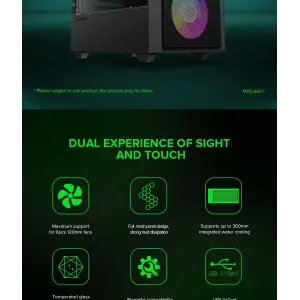 Корпус GAMEMAX Micro ATX без блока живлення, закалене скло Storm Black UA