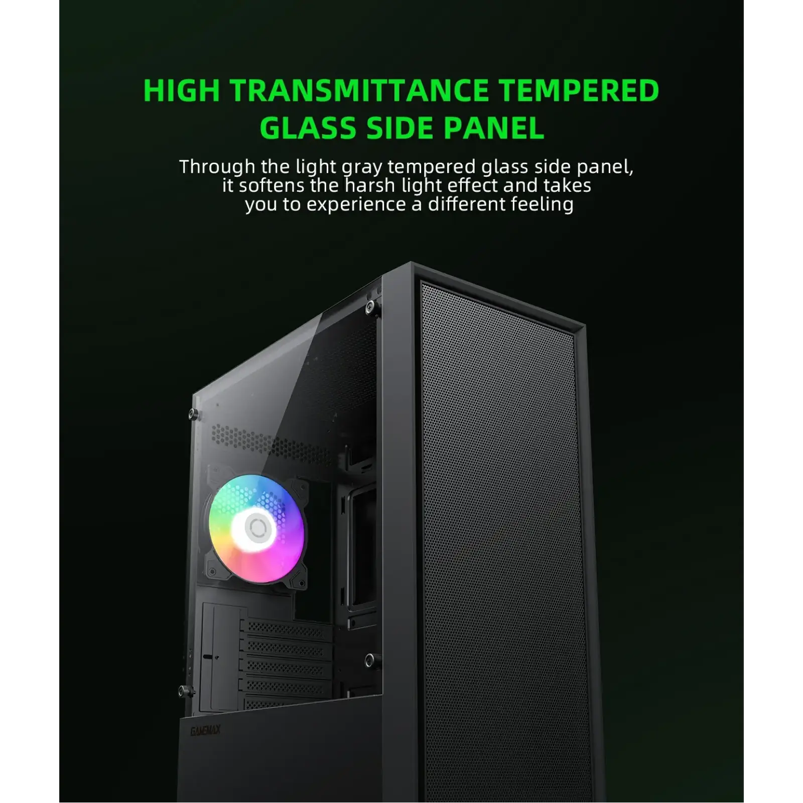 Корпус GAMEMAX Micro ATX без блока живлення, закалене скло Storm Black UA