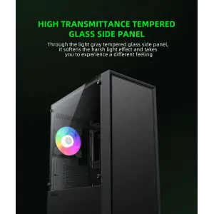 Корпус GAMEMAX Micro ATX без блока живлення, закалене скло Storm Black UA
