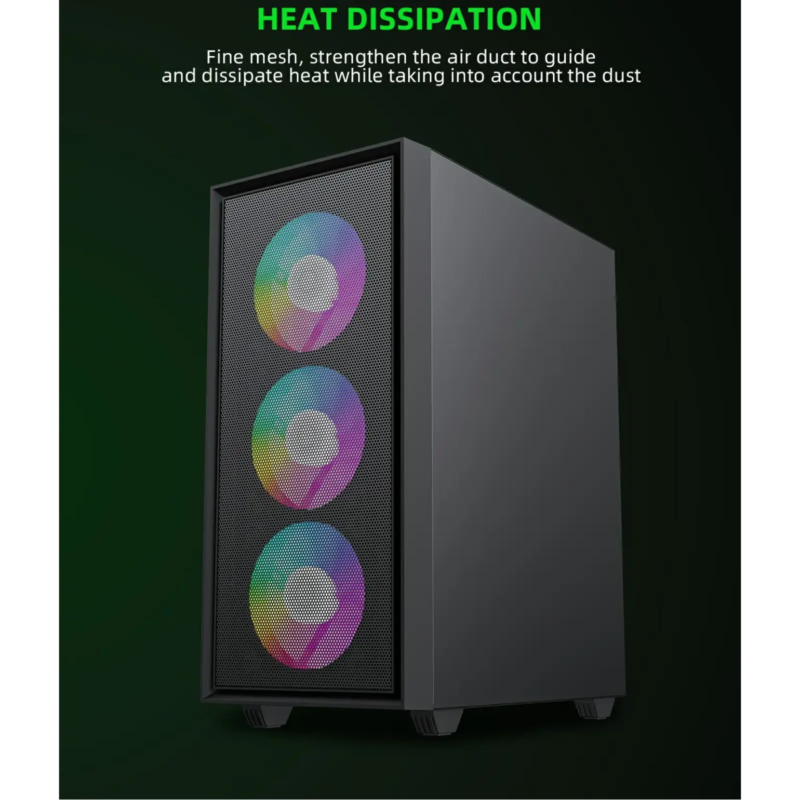 Корпус GAMEMAX Micro ATX без блока живлення, закалене скло Storm Black UA